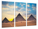 Tríptico Paisaje Piramides Egipto Atardecer