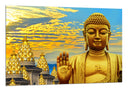 Cuadro buda oriental ,escultura ,amarillo, relajacion, meditacion, zen
