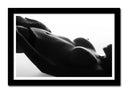 Cuadro enmarcado negro figura mujer sexy desnuda en la cama