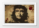 Cuadro enmarcado blanco Che Guevara, revolucion, tonos ocres
