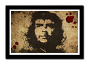 Cuadro enmarcado negro Che Guevara, revolucion, tonos ocres