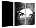 Tríptico mirada intensa mujer con velo