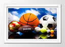 Cuadro enmarcado blanco Deportes