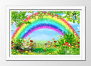 Cuadro enmarcado blanco Infantil Arcoiris