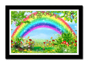 Cuadro enmarcado negro Infantil Arcoiris