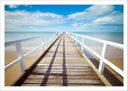 Lámina paisaje pasarela de madera en la playa