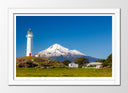Cuadro enmarcado blanco Paisaje de Faro en la Montaña Taranaki,naturaleza