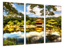Tríptico Paisaje Naturaleza Lago Pagoda China