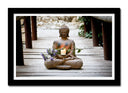 Cuadro enmarcado negro buda orietal ,escultra ,relajacion, vela, meditacion ,zen