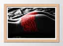 Cuadro enmarcado natural silueta de mujer ropa interior roja, blanco y negro