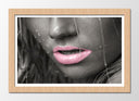 Cuadro enmarcado natural labios mujer sexy color rosa