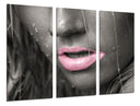 Tríptico labios mujer sexy color rosa