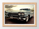 Cuadro enmarcado natural coche vintage, cadillac antiguo, retro