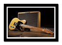 Cuadro enmarcado negro Guitarra Fender Rock