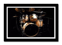 Cuadro enmarcado negro Bateria Rock