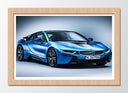 Cuadro enmarcado natural Coche Deportivo BMW i8 Azul