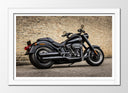 Cuadro enmarcado blanco Moto Harley Davidson, Moto Vintage