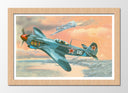 Cuadro enmarcado natural aviones antiguos, guerra, animado, aviacion