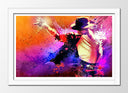 Cuadro enmarcado blanco Michael Jackson Pop