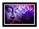 Cuadro enmarcado negro buda oriental ,morado ,cara ,relajacion, meditacion ,zen