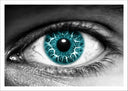 Lámina ojo azul intenso mujer blanco y negro