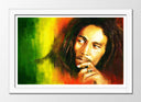 Cuadro enmarcado blanco Bob Marley Reaggie