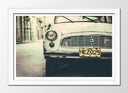 Cuadro enmarcado blanco Coche Antiguo Skoda, Coche Cuba, Coche Vintage