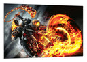 Cuadro el caballero fantasma, moto, fuego, esqueleto