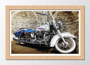 Cuadro enmarcado natural Moto HArley Davidson, Moto Vintage