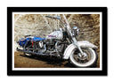 Cuadro enmarcado negro Moto HArley Davidson, Moto Vintage