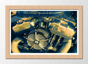 Cuadro enmarcado natural Moto Harley Davidson, Moto Vintage, motor