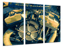 Tríptico Moto Harley Davidson, Moto Vintage, motor