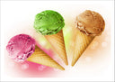 Lámina helados de colores, cucurucho, verano
