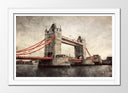 Cuadro enmarcado blanco ciudad de londres, london bridge vintage