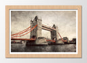 Cuadro enmarcado natural ciudad de londres, london bridge vintage