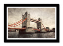 Cuadro enmarcado negro ciudad de londres, london bridge vintage
