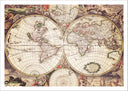 Lámina mapamundi antiguo, tonod marrones
