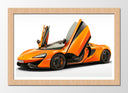 Cuadro enmarcado natural Coche Deportivo, Mclaren 570S, Naranja