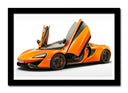 Cuadro enmarcado negro Coche Deportivo, Mclaren 570S, Naranja