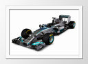 Cuadro enmarcado blanco Formula 1, Mercedes, Hamilton, Rosberg