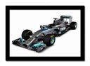 Cuadro enmarcado negro Formula 1, Mercedes, Hamilton, Rosberg