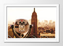 Cuadro enmarcado blanco Empire State en Nueva York, Vintage