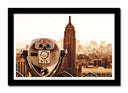 Cuadro enmarcado negro Empire State en Nueva York, Vintage