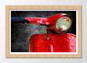 Cuadro enmarcado natural Motocicleta Vespa Vintage Roja