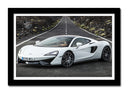 Cuadro enmarcado negro Coche Derpotivo, Mclaren 570 GT, Blanco