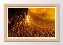 Cuadro enmarcado natural cerveza, dorada, burbujas