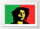 Cuadro enmarcado blanco Bob Marley Reaggie