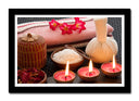 Cuadro enmarcado negro oriental, masaje, spa ,relajacion, velas, meditacion, zen