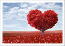 Lámina Paisaje Pradera Arbol corazon Rojo,naturaleza