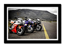 Cuadro enmarcado negro Motos de Carreras Yamaha, Carretera